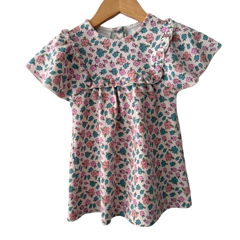 Zara Floral Kids Dress Pink, Blue, Green Size 1.5 Years